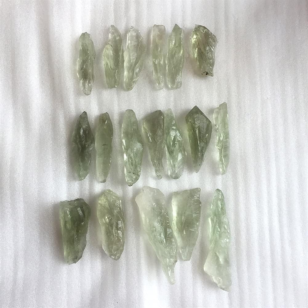 Natural Stone Natural Green Crystal Stone Quartz Gravel Rough Rock Raw Gem Stone Fish Tank Bonsai Decoration Craft Crystals and Stones(20-30g)