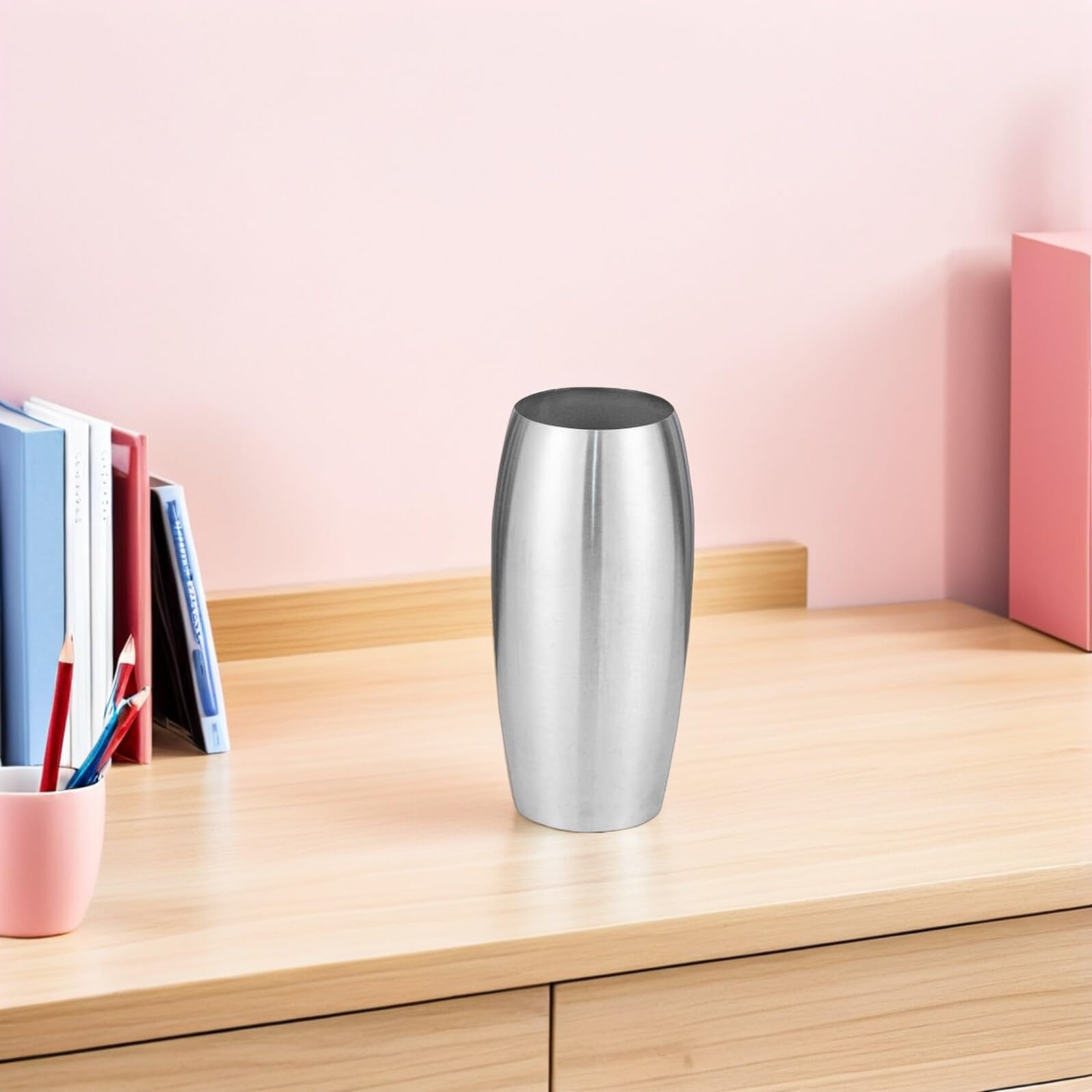 Rustikale Blumenvase aus Edelstahl in Silber mit Moderner Minimalistischer Optik für Tischdeko und Wasserpflanzen für Hochzeitsfeiern und Zuhause