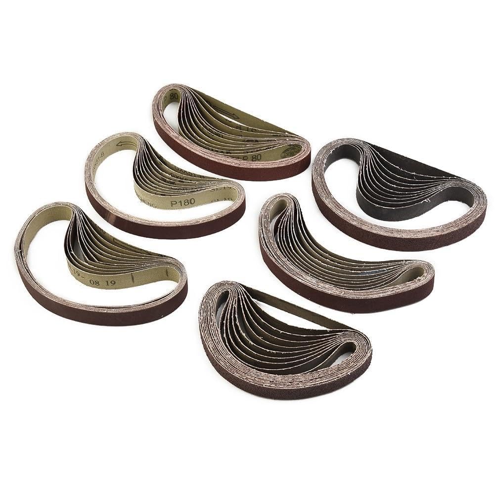 Lot de 60 bandes abrasives pour limes électriques Black Decker BD280/BD290/KA290/KA290/KA292 Grain 40-240 13 x 457 mm