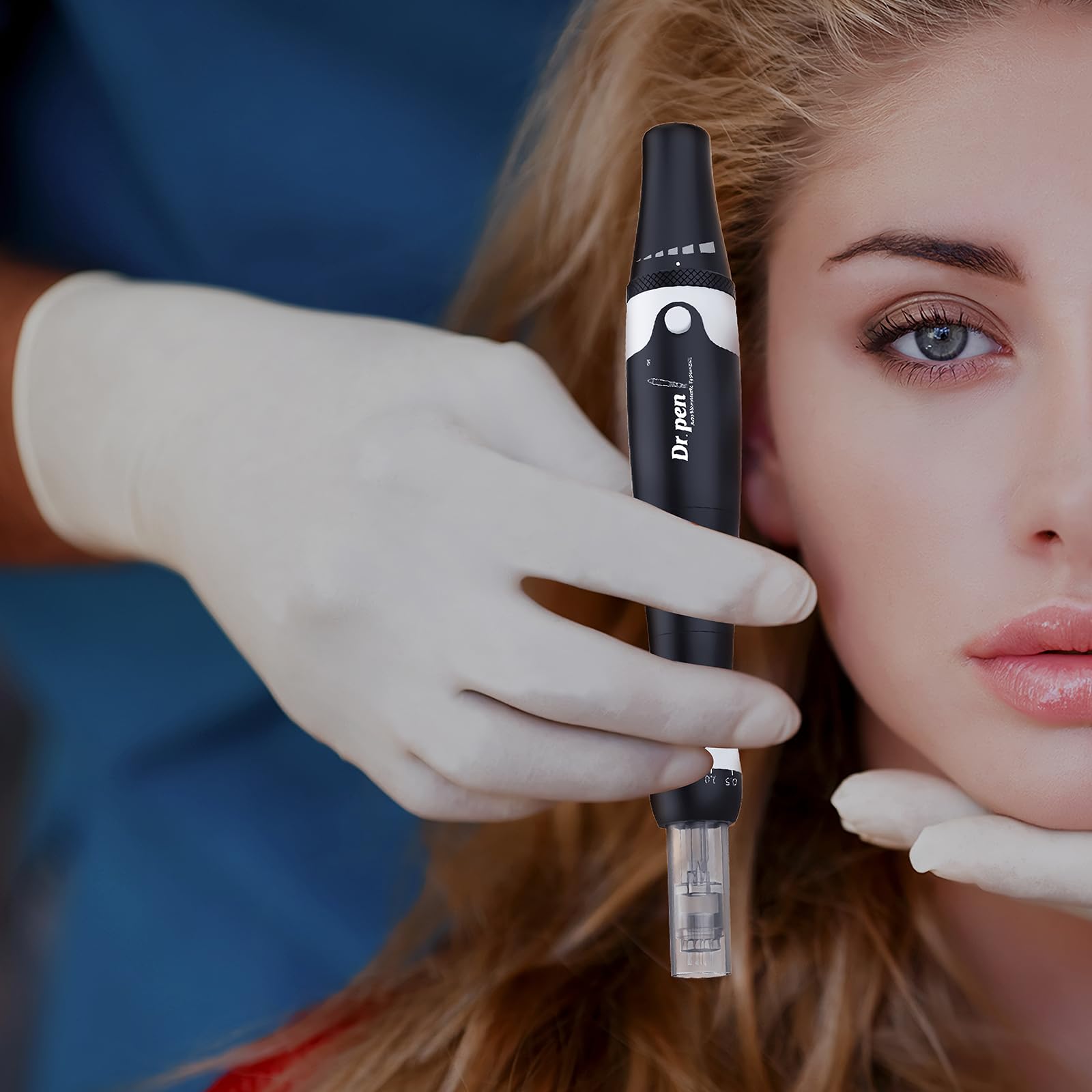 Dr.pen Ultima A7, Microneedle Eléctrico Auto Stamp, Máquina de Microagujas Ajustablede con 22 Cartuchos para Acne Perdida Cabello Arrugas Estrías Cicatriz, Derma Pen 0-2.5mm para Facial y Cuerpo