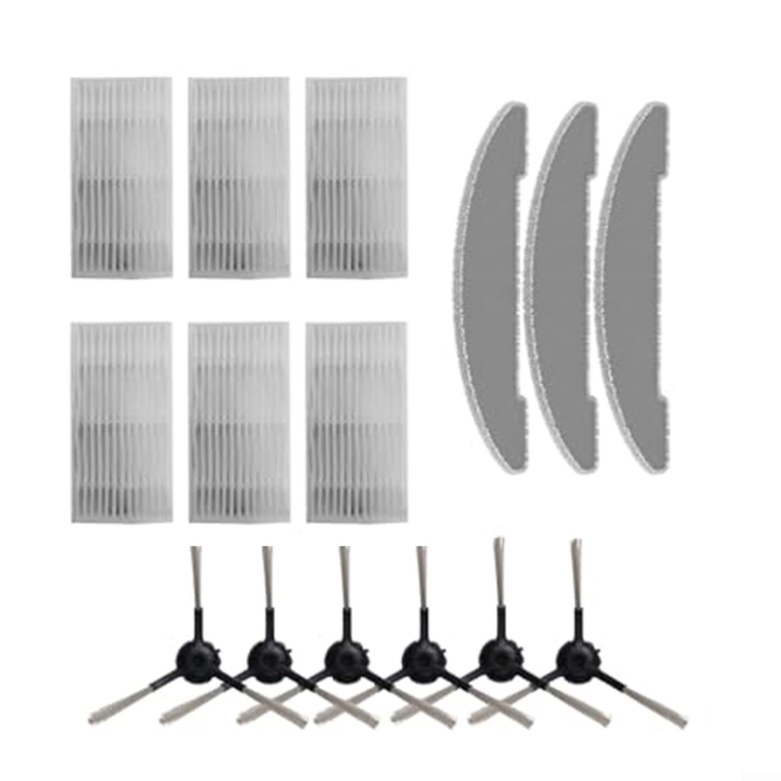 KiraKira Kit de accesorios para aspiradora Vexilar para Cleanova para W7 W11 con cepillos laterales, filtros, paños de fregona, paquete de 6+6+3 piezas de fácil instalación