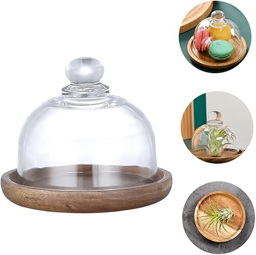 Miniatura 9 de 2 juegos de tazas de postre de madera en miniatura, tapas de postre, tapa de soporte de pastel de luna, recipientes para pasteles con tapas, paleta