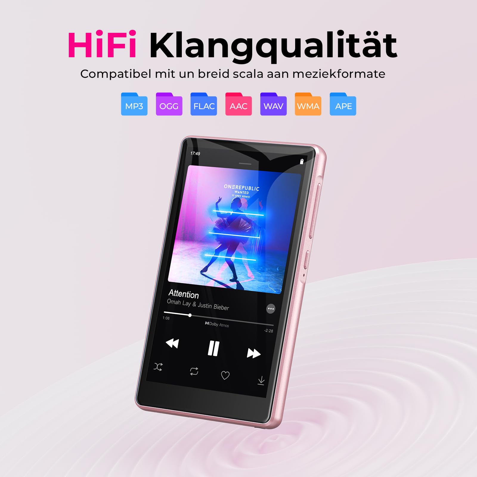 160 GB MP3 Player Spotify mit Bluetooth und WiFi, 4.5 Zoll-Touchscreen | MP4 Player Android,Kinder HiFi Digital Music Player mit Lautsprecher,MP3-Player mit Google Play,App kostenlos installieren