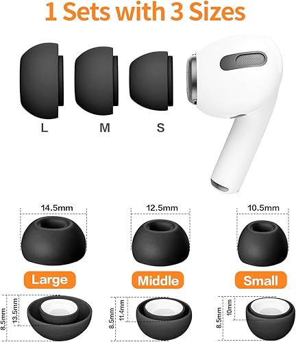 Miniatura 5 de Janient 3 pares de almohadillas de repuesto para Airpods Pro 12, puntas de goma de silicona con orificio de reducción de ruido para Airpods de 1 y 2
