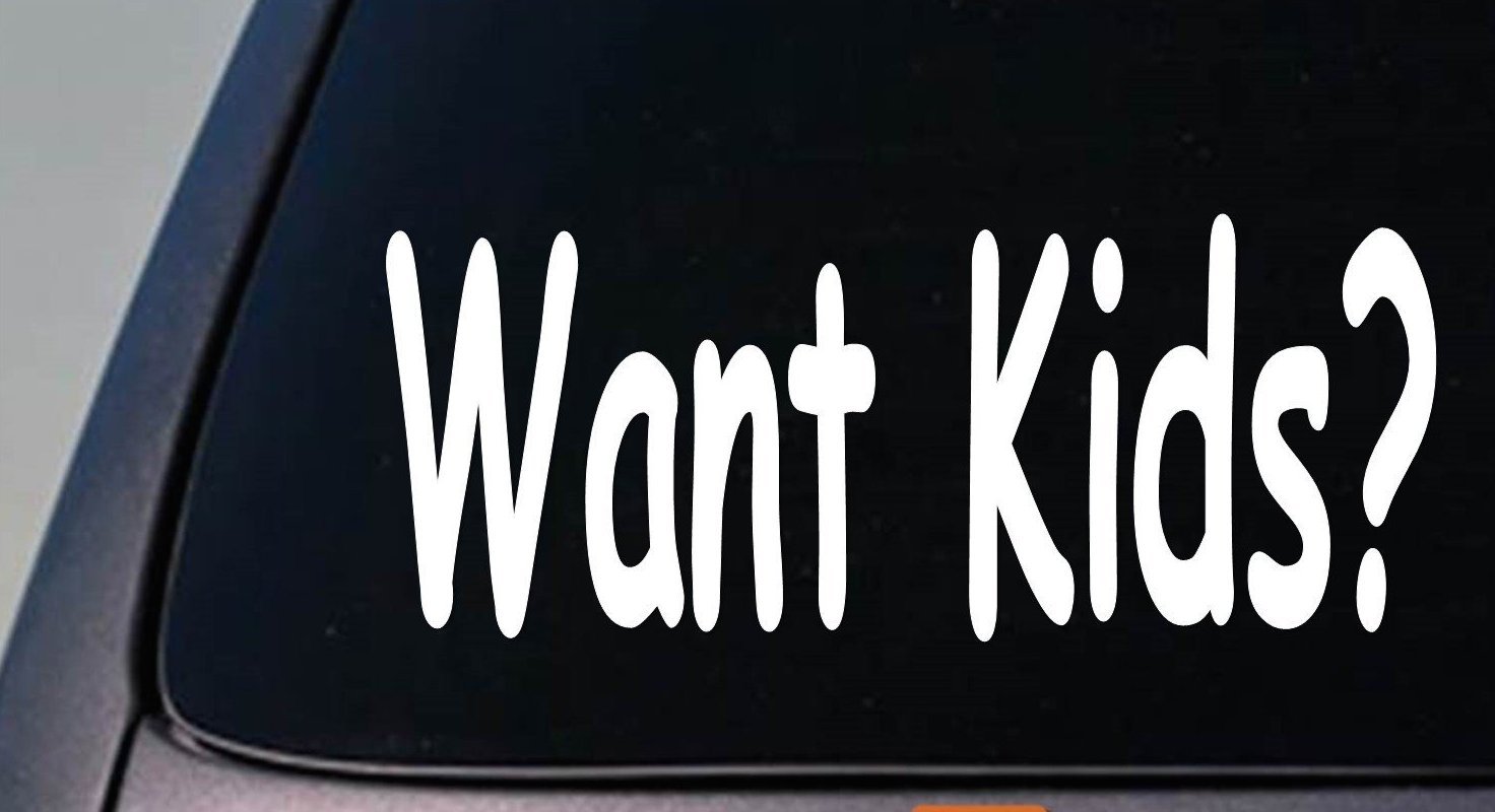 Want Kids? Sticker Wedding Decal Baby Adoption Parenting Funny *E057*
