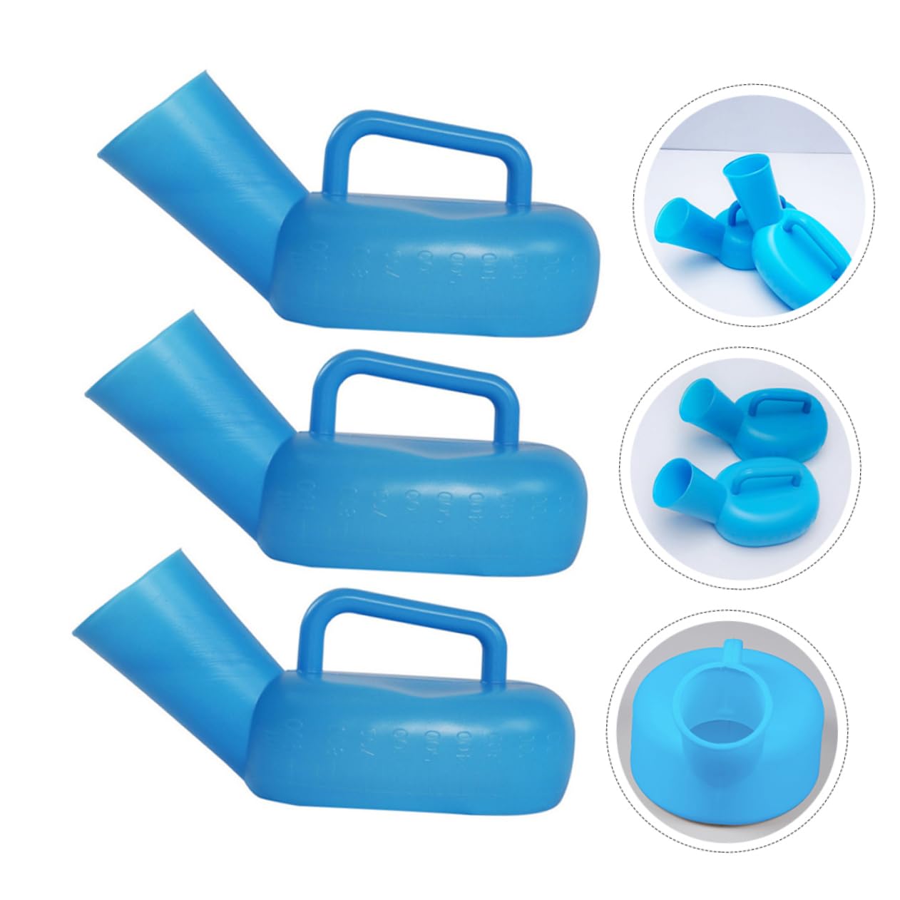 minkissy Portable Urinal Bottles 3pcs Set Suitable for Old Men Patients Travel and Camping Blue