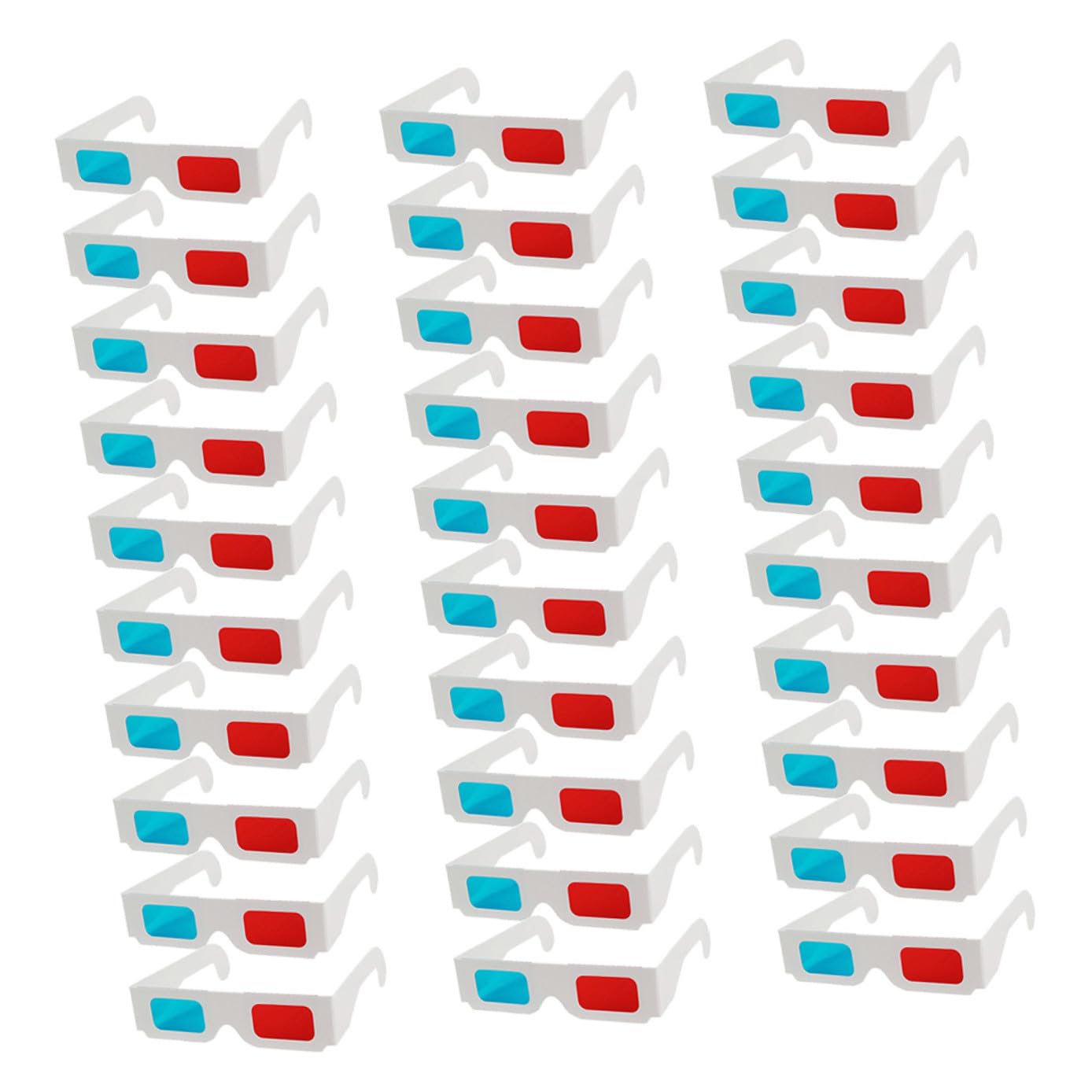 Alipis 30 Pezzi Occhiali 3d in Cartone Anaglifi Lenti Rosse Leggeri e Usa e Getta Occhiali per Film 3d Cinema Adatti e Adulti Portatili per Visione Domestica