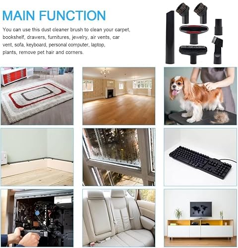 BUZIFU 7 Stück Staubsauger Düsen Set 32-35 mm Staubsauger Aufsatz Universal Staubsaugeraufsätze Polsterdüse Matratzendüse Fugendüse Kompatibel mit Kärcher/Miele/Siemens/AEG/Bosch/Panasonic/Philips