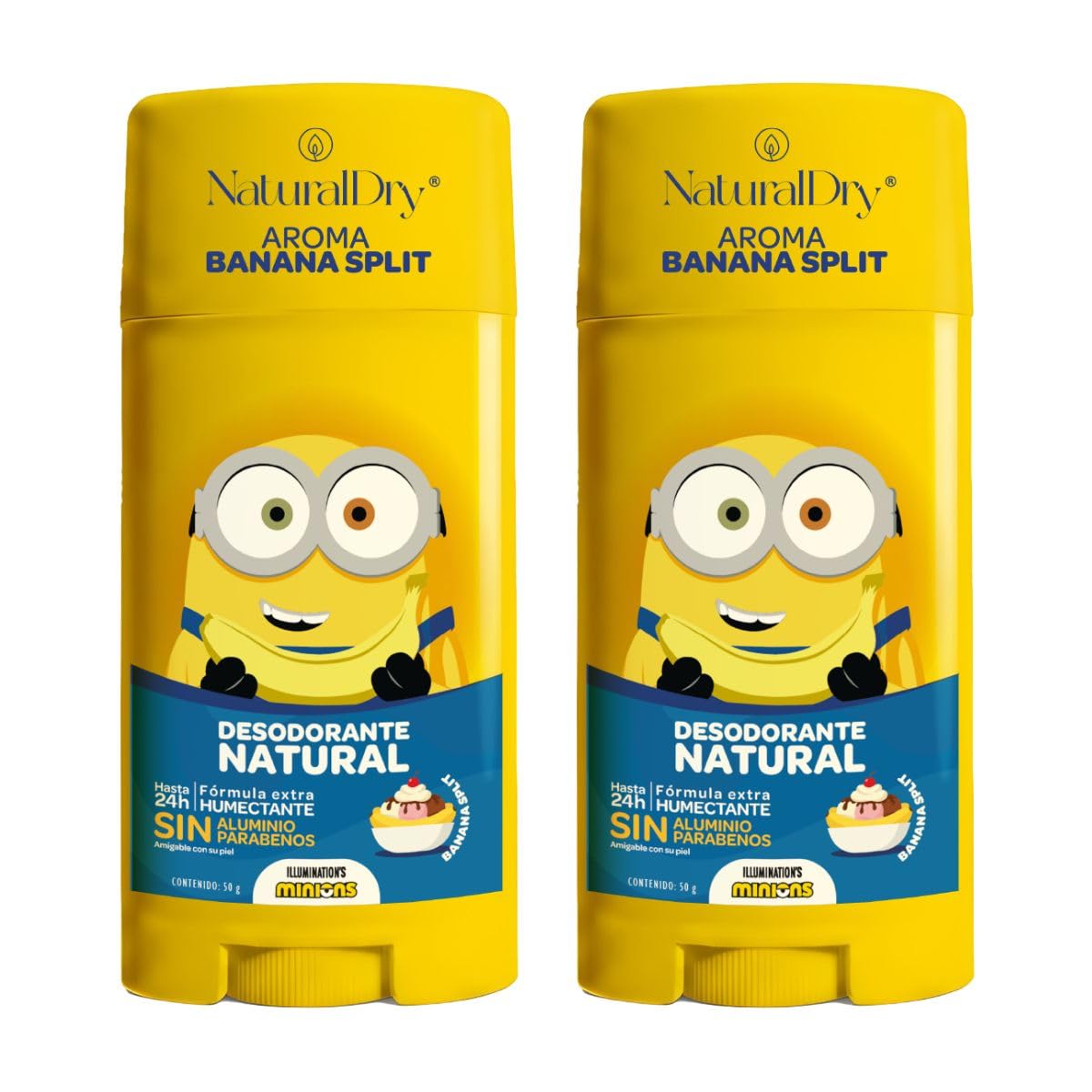 Naturaldry - Desodorante para Niños y Teens Natural Infantil Minions 50G
