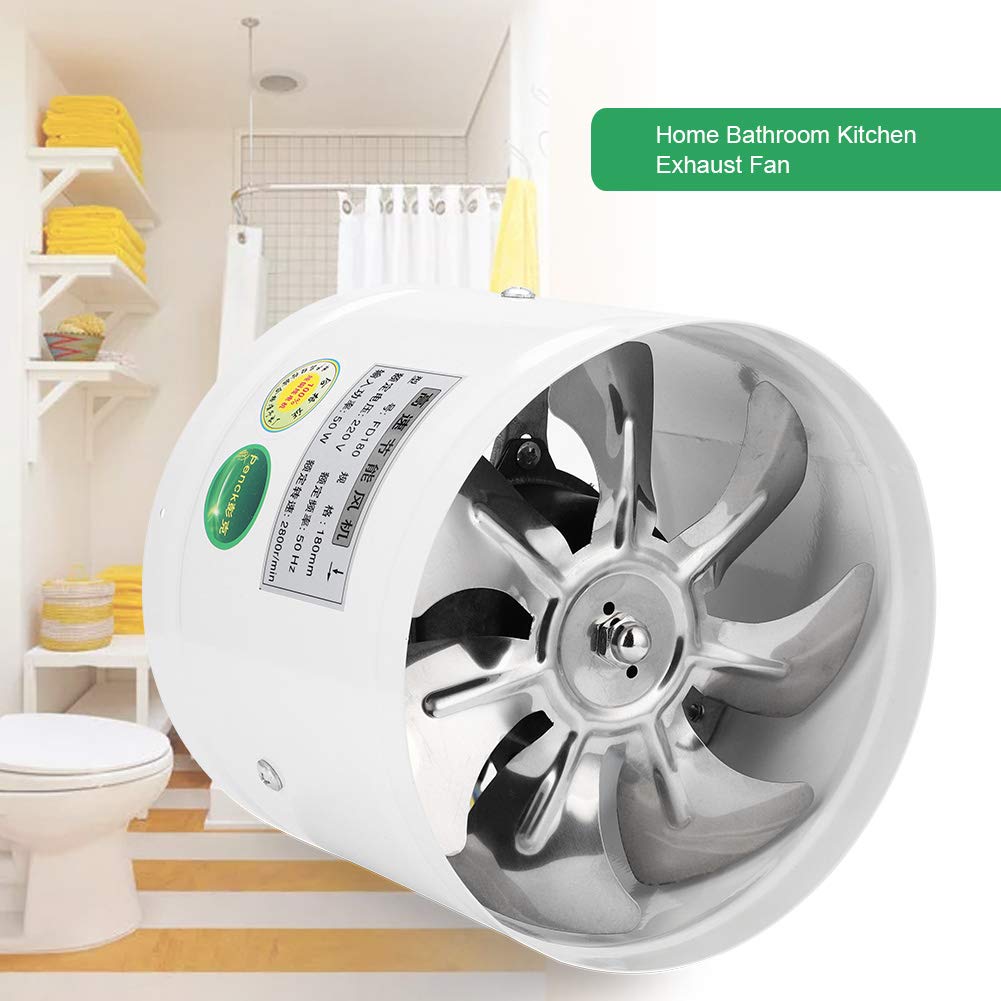 7” 50W 220V Montaggio a Parete Ventilatori di Scarico Ventola di Aerazione Ventola Ventilazione Interna Dispositivo Scarico Soffiante Silenzioso per Casa Bagno Cucina Box Auto Condotto Dell'aria