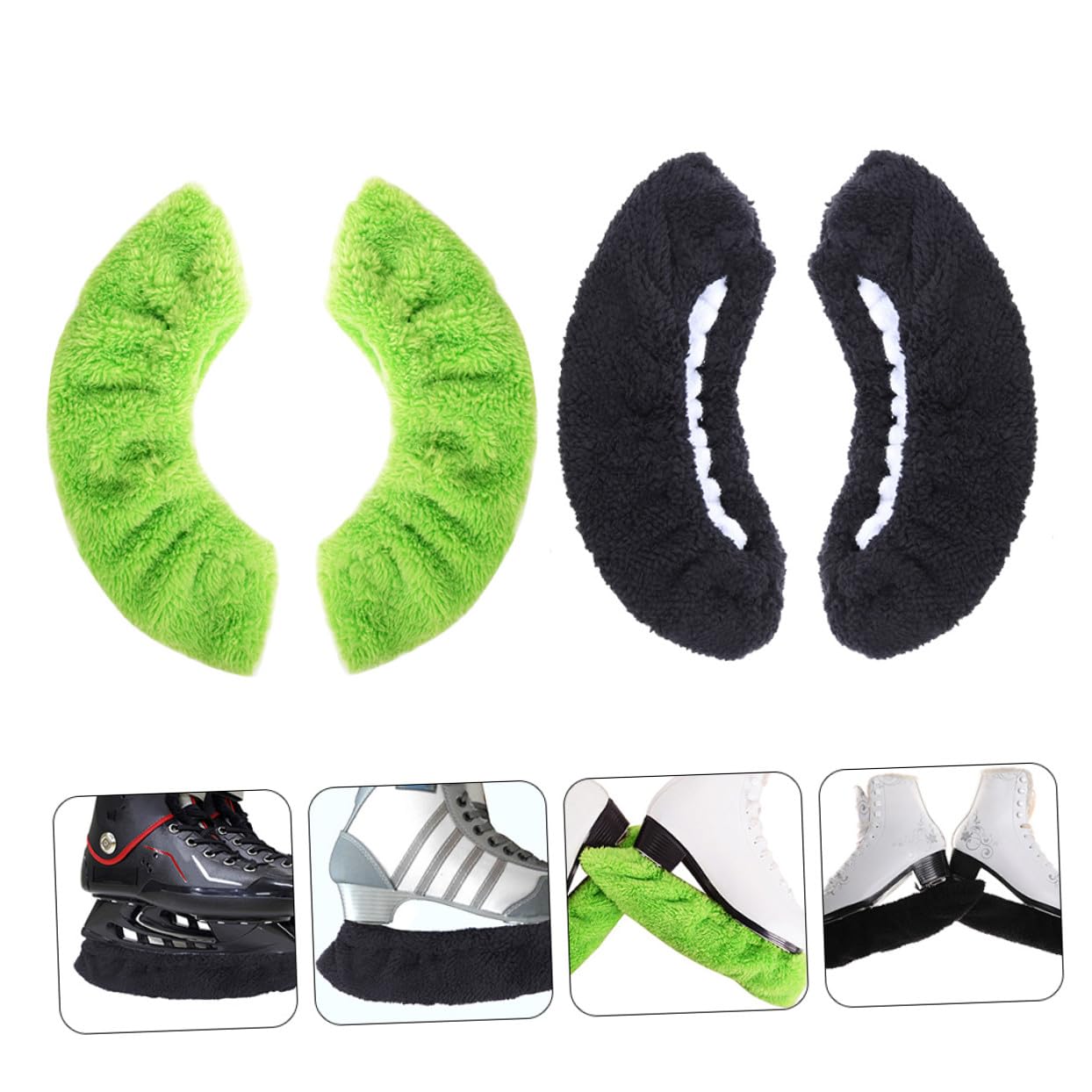PRETYZOOM 2 Paia Coprilame per Ghiaccio in Peluche Elasticizzato Protezione Antiruggine e Assorbente per Lame Hockey Copertura Pratica e Leggera per Pattinaggio