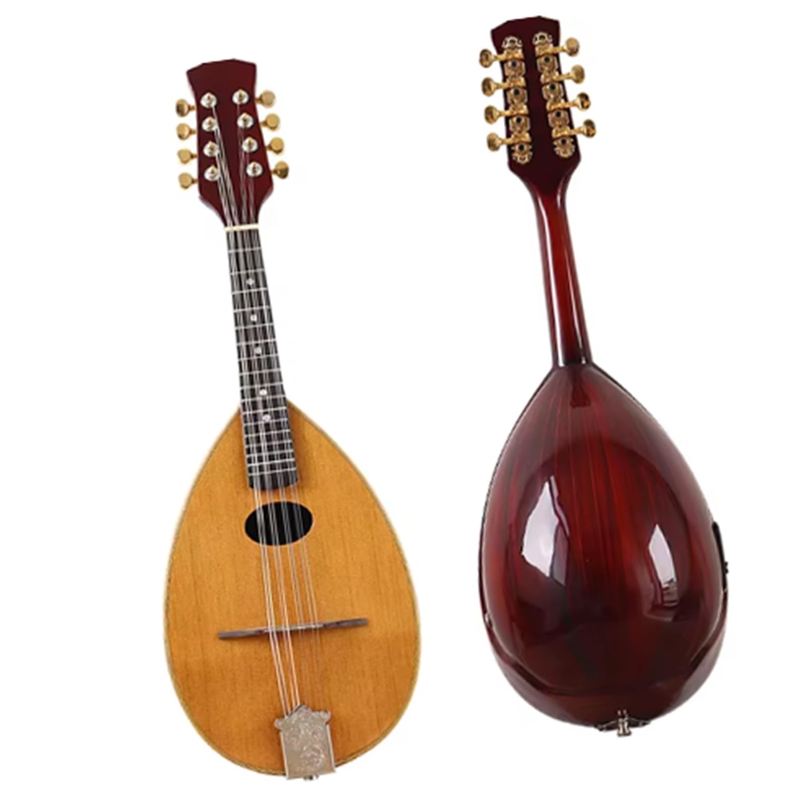 Mandolina Profesjonalny Instrument Ręcznie Wykonana Mandolina W Kształcie Łyżki Z Litego Drewna Świerkowego 31" 8 Strun