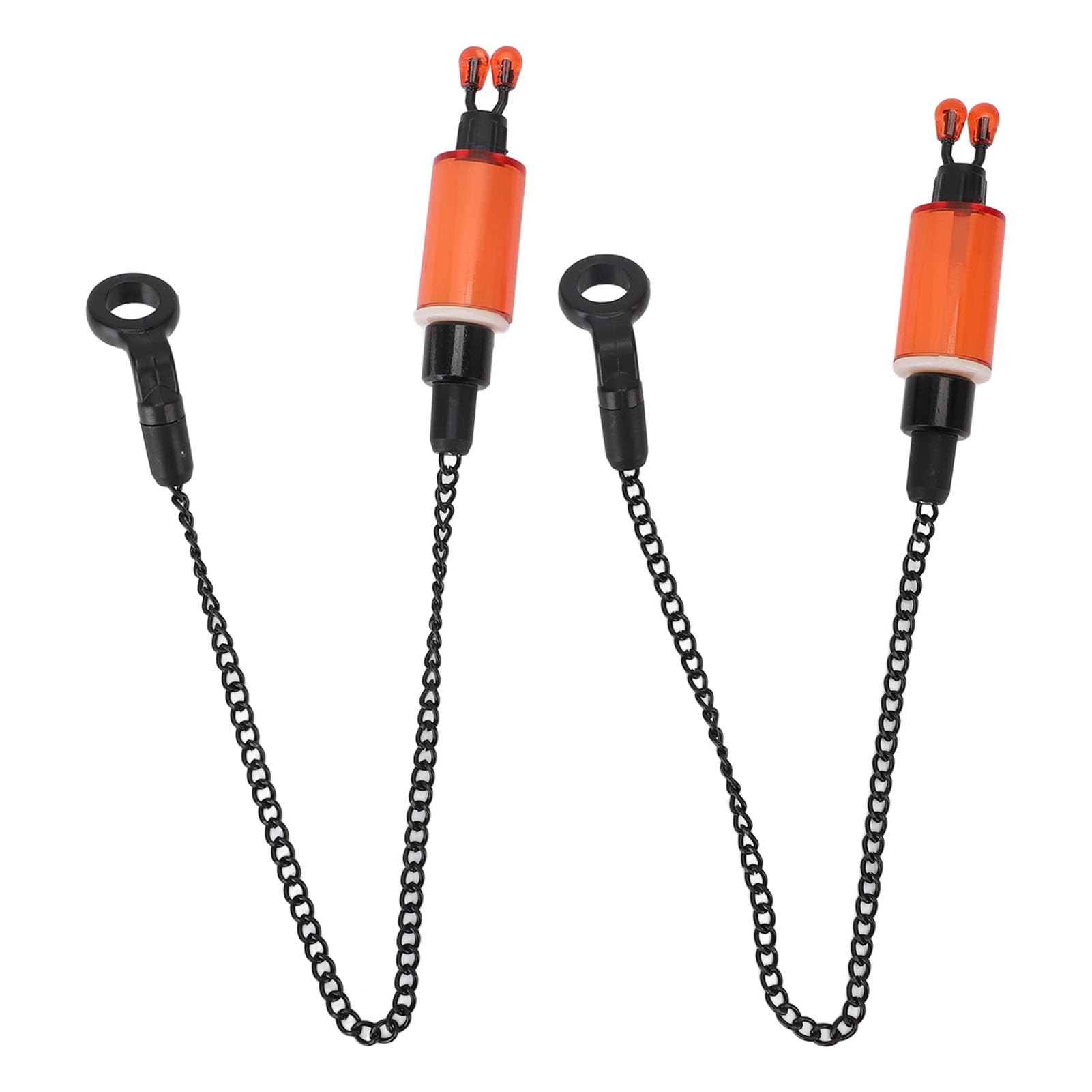 BTSEURY Fishing Alarm Hanger, 2PCS Fishing Alarm Chain, ABS Stainless Steel Portable Fish Bite Bait Alarm Bite Indicator Carp Fishing Chain for Outdoor (Red)