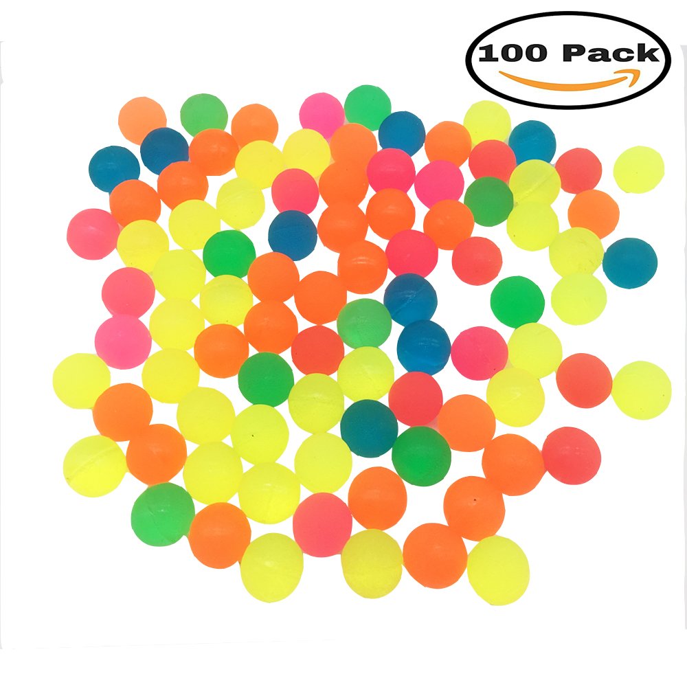 Paquete de 100 bolas rebotantes, colores surtidos, bolas de rebote de color sólido para jugar y premiar a los niños 2