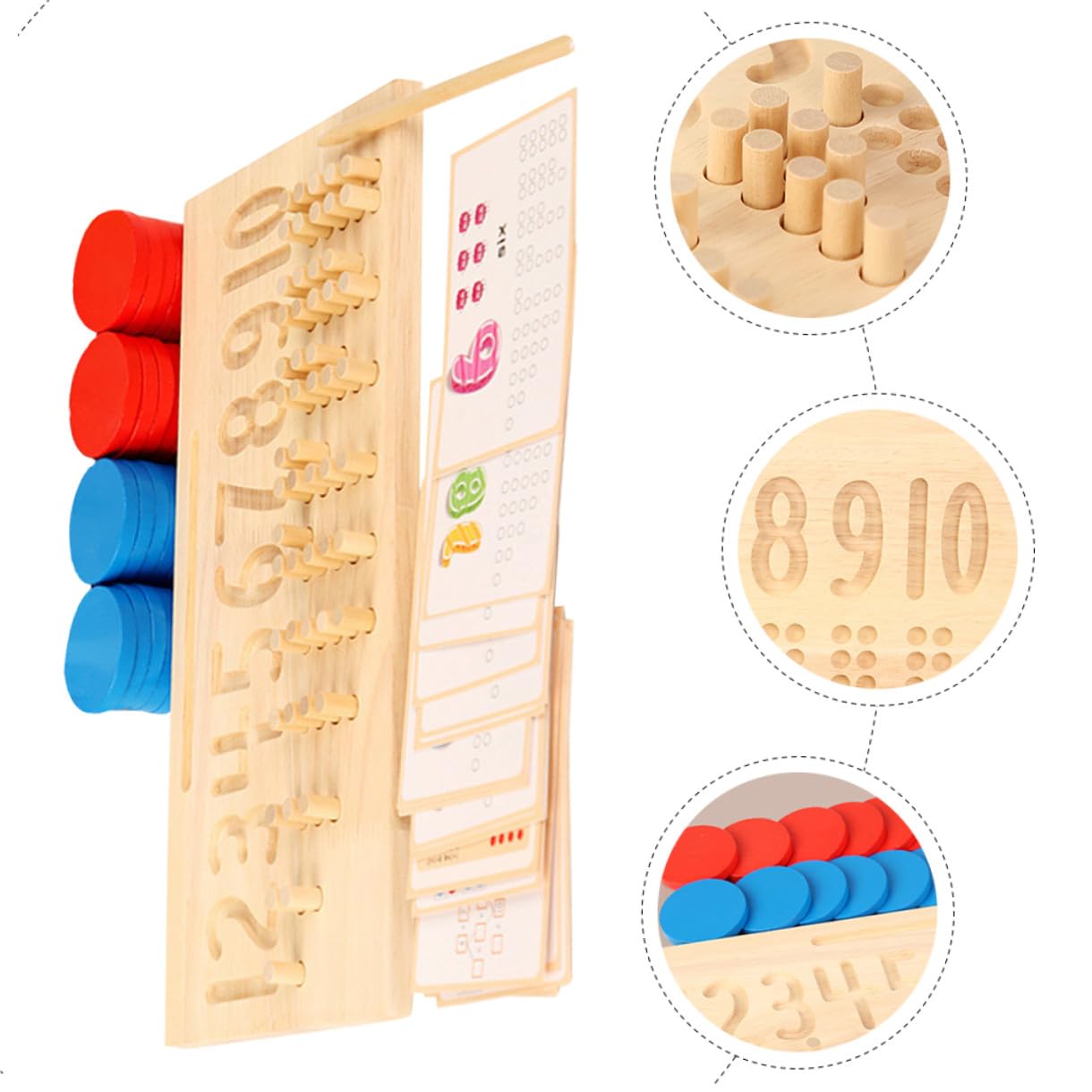 Gatuida Juguete Educativo Tablero de Madera para Trazar Números Papel y Madera, Desarrolla Coordinación Mano-Ojo y Pensamiento para Niños Adecuado para Jardín de Infantes