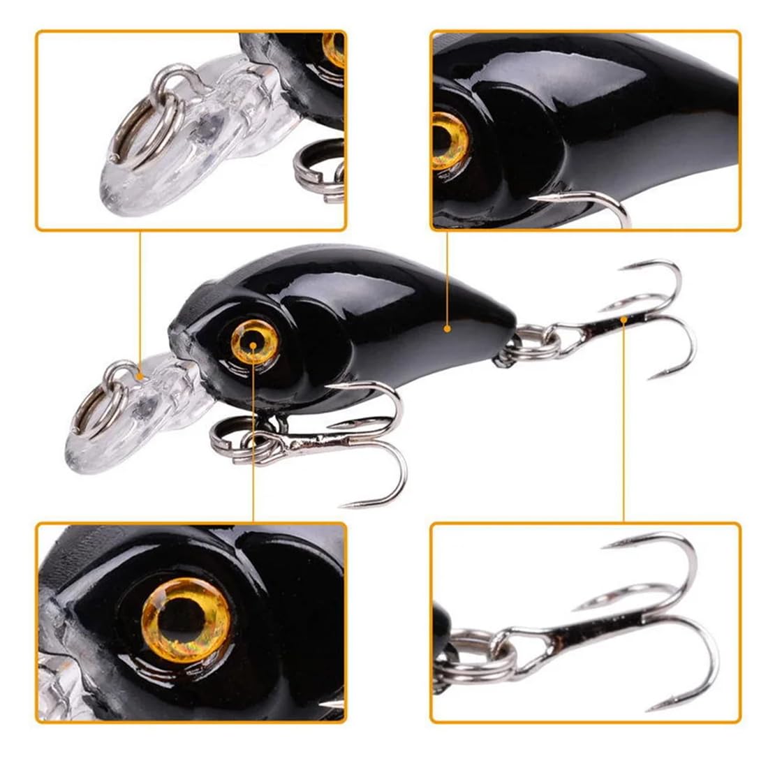 PBAHAUP 5 Pezzi Esche Artificiali Spinning, Esche Da Pesca, Crankbaits, Artificiali Spinning Esche Artificiali Per L'Uso In Acqua Dolce, Acqua Salata, Spigola, Trota (A) - 5