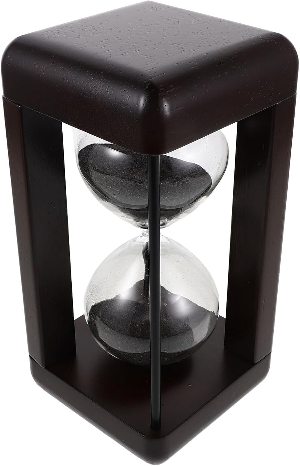 Luxshiny Retro Glass Hourglass Timer 30-Minute Black Sand Decorative Sand Timer for Home Office Desk Vintage Time Management