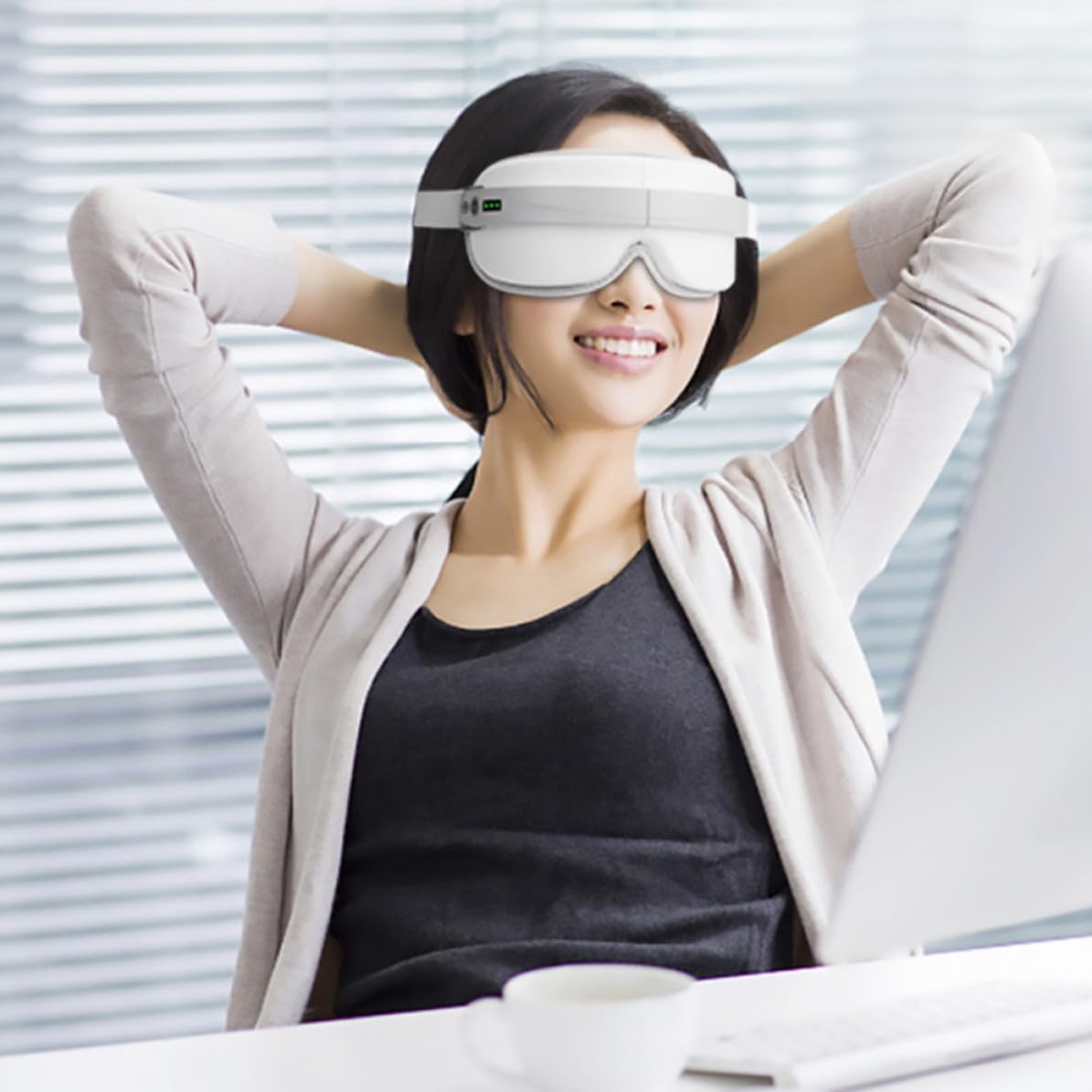 Masajeador de Ojos Antienvejecimiento Recargable Función de Relajación Muscular y Ayuda para Dormir, Dispositivo Práctico de Abs para Cuidado Ocular Diario