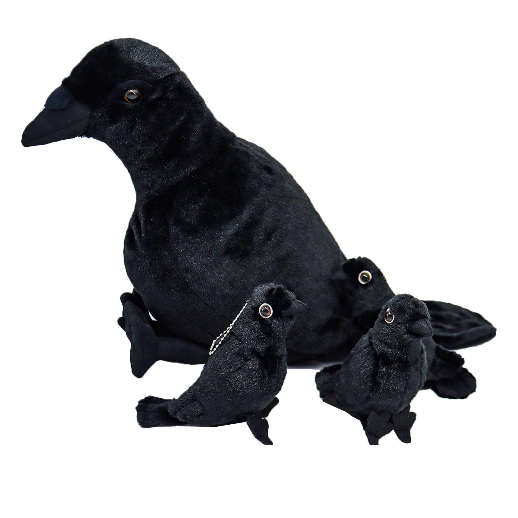 Peluche Corvo Nero Realistico - Morbido Giocattolo Gotico Per Halloween E Decorazione
