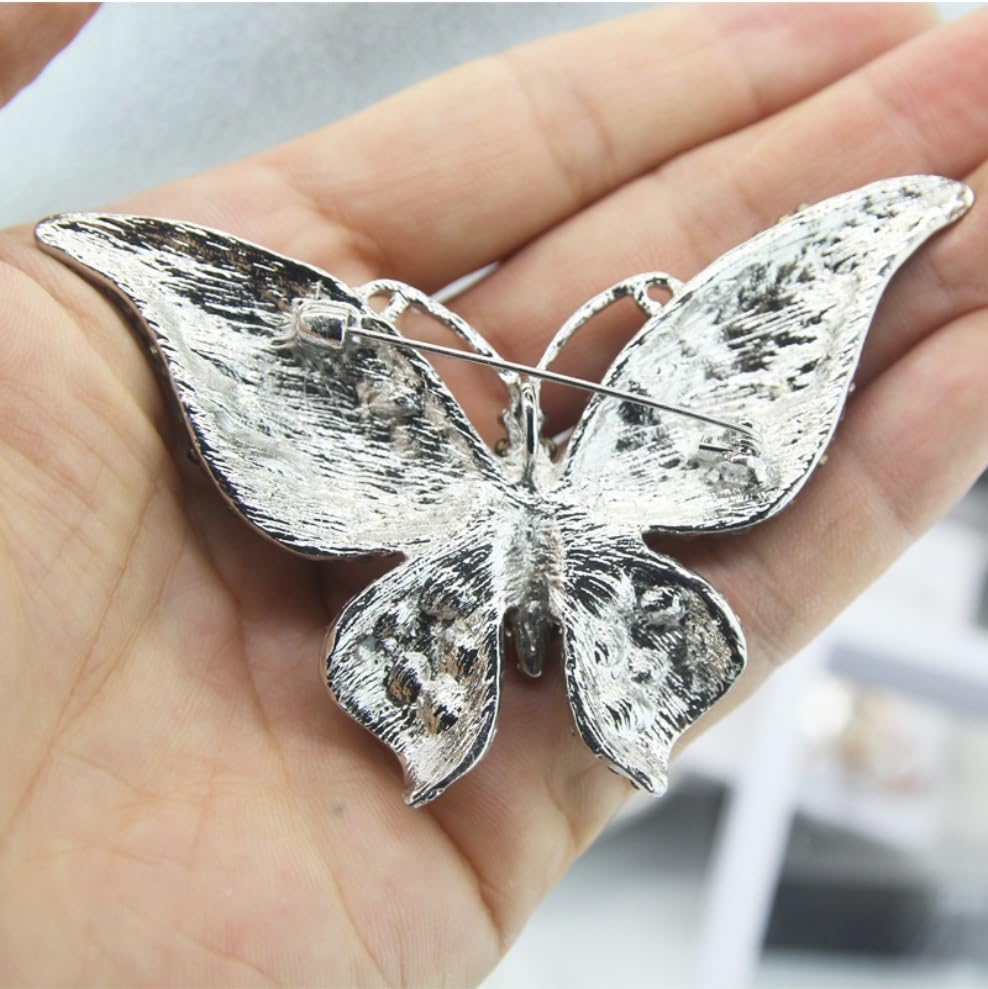 Crystal Rhinestone Butterfly Brooch Elegant Lapel Pins Dress Accessories Jewelry Gift For Women Girls3