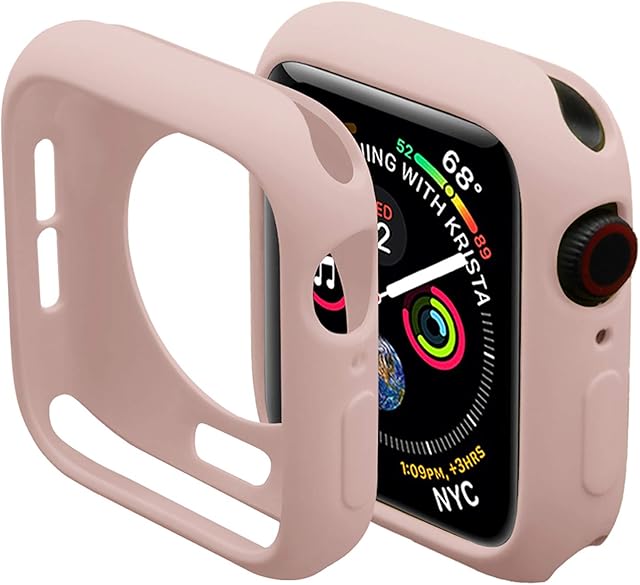 Miimall Etui ochronne do Apple Watch 38 mm, seria 3/2/1, elastyczne etui z tworzywa TPU, odporne na uderzenia, etui typu bumper do Apple Watch serii 3/2/1 - różowe