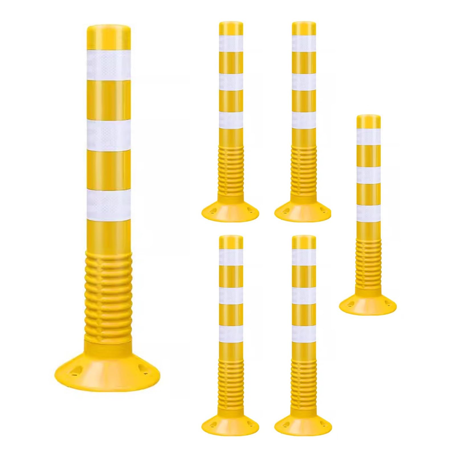 LWJSOCP Reflective Parking Posts75cm Flexible Warning Cones for Commercial Use Traffic Control Garden & Street Safety2 Pack Yellow Durable & Highly Visible