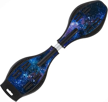 Caster Board, Deluxe Junior Skateboard with Illuminating Wheels, Compact Lightweight Waveboard, Twistboard for Kids 8+, Upgrade Color