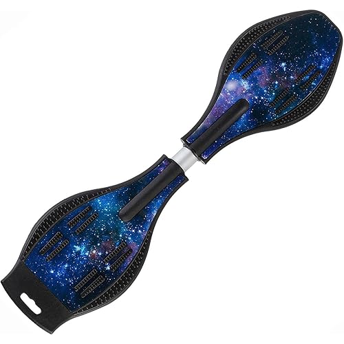 Caster Board, Deluxe Junior Skateboard with Illuminating Wheels for More Excitement,Fun and Visibility, Twistboard for Kids 8+, Upgrade Color