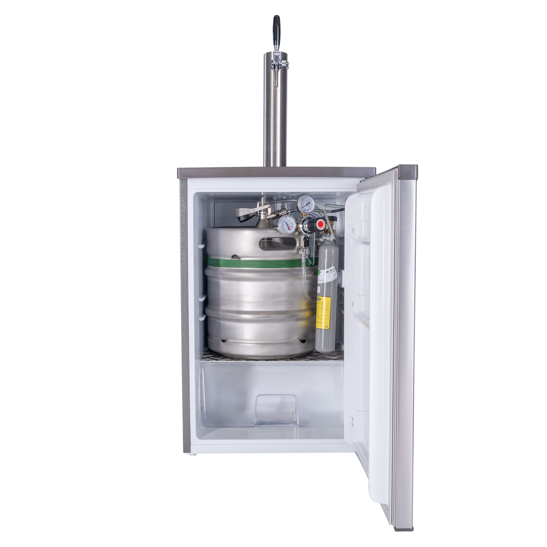 Zapfanlage Bierbar Silber für max 30l Fässer mit Schanksäule, Uhr, 2kg Co², Flachkeg usw.