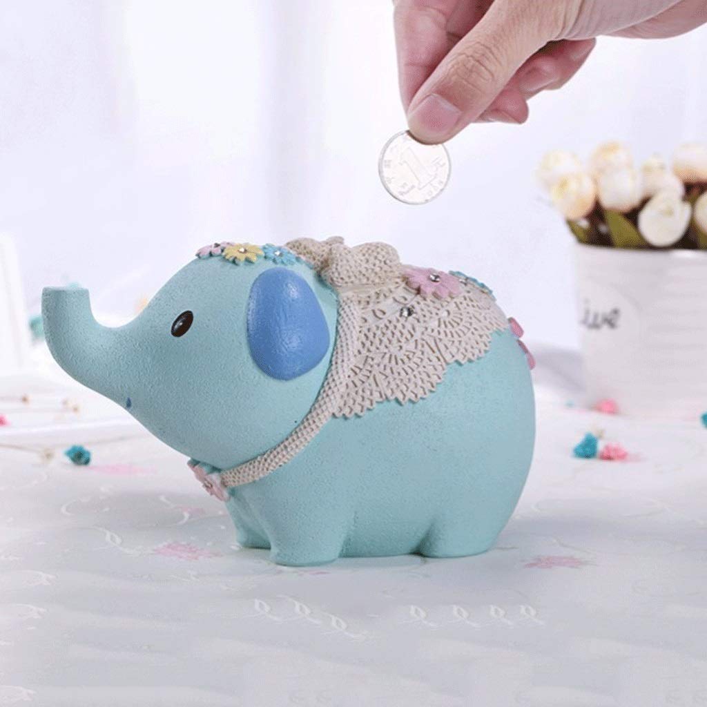 貯金箱 象の貯金箱 コインを収納可能 子供の個性と創造性 落下に強い樹脂製貯金箱 ホームルーム装飾コインバンク Amazon.co.jp: 貯金箱 象の 貯金箱、コインバンク貯金箱、クリエイティブな貯金箱、子供の誕生日プレゼントの装飾（青）コインバンク : おもちゃ