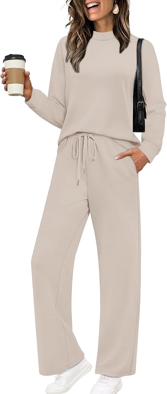 Conjuntos de dos piezas para mujer Mock Neck Matching Sets Loungewear Fall Clothes Travel Outfits Fashion 2026