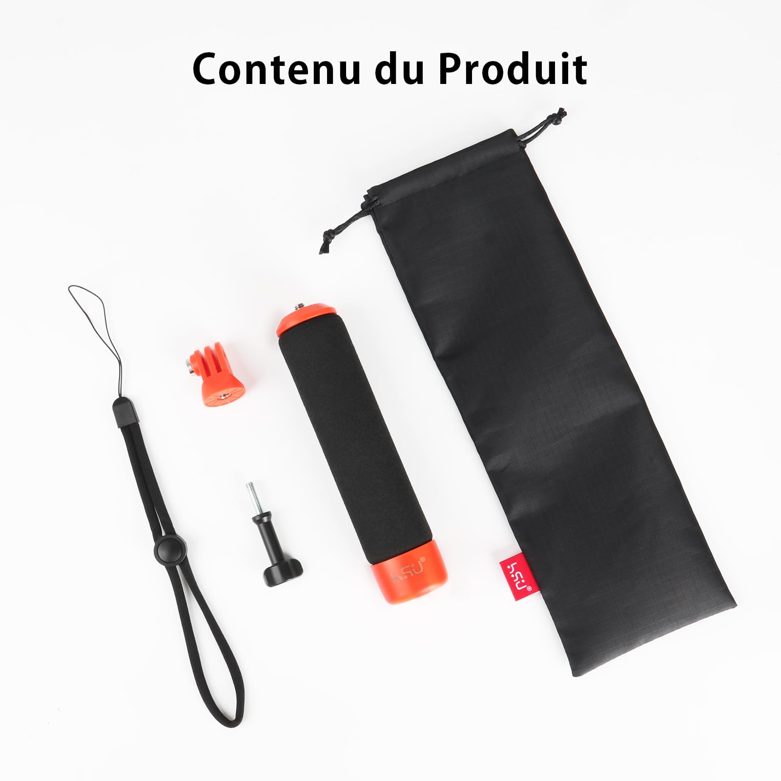 HSU Poignée flottante pour caméra d'action, monopode étanche, accessoire pour Hero 13/12/11/10/9/8/7/6/5/4/3, Insta360 X4/X3/X2