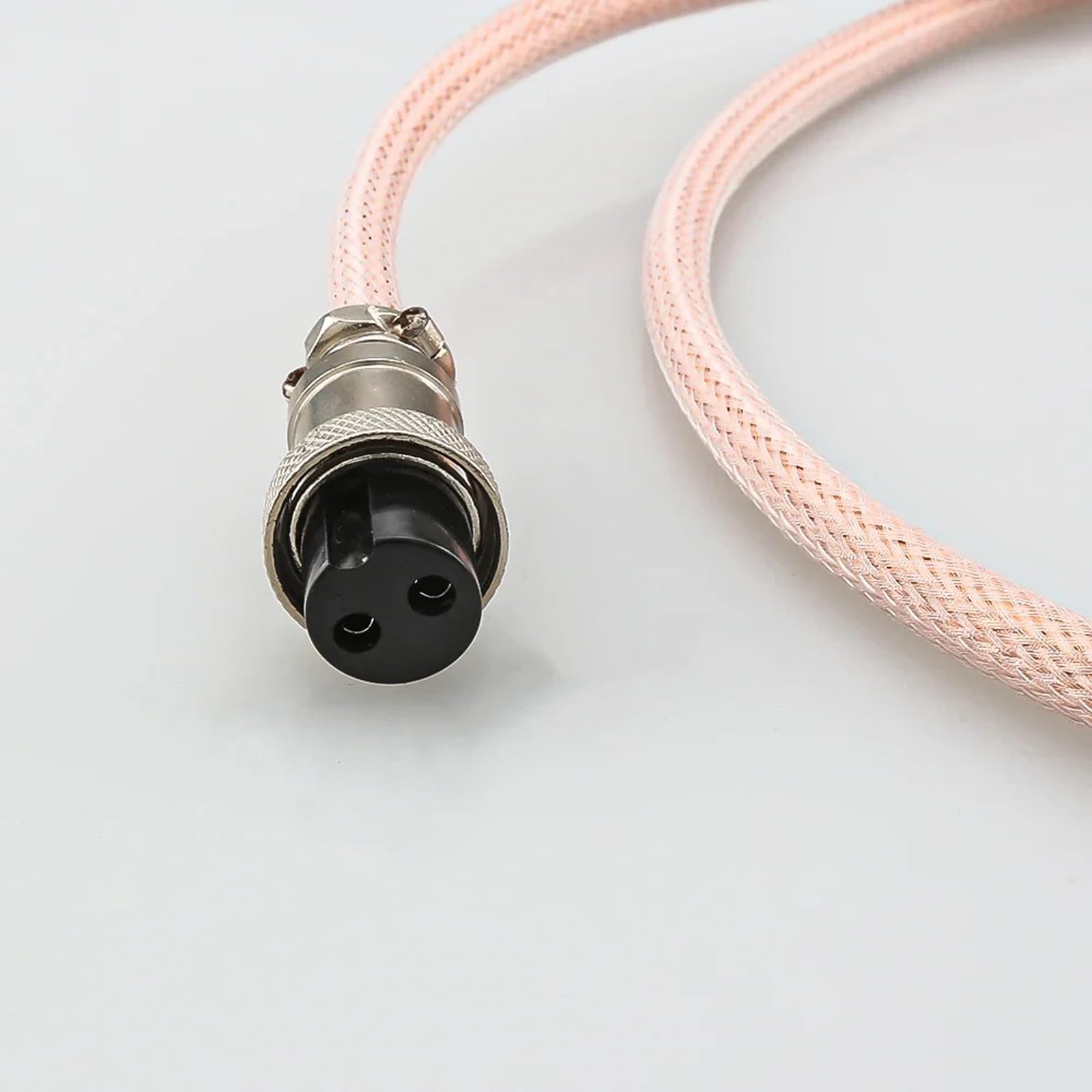 Cavo di alimentazione GX16 a 2 pin, connettore di bloccaggio per aviazione, manicotto intrecciato, cavo basso per alimentazione cuffie