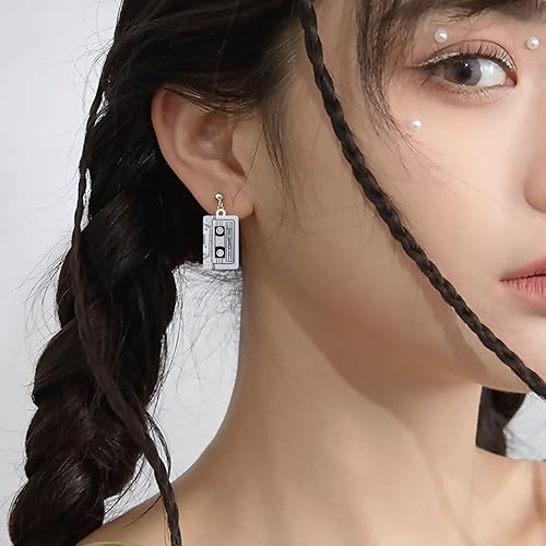 Miniatura 5 de Honbay 16 dijes de música de aleación, divertidos dijes de cinta de casete, colgantes retro para aretes, pulseras, collares, joyería (4 colores)