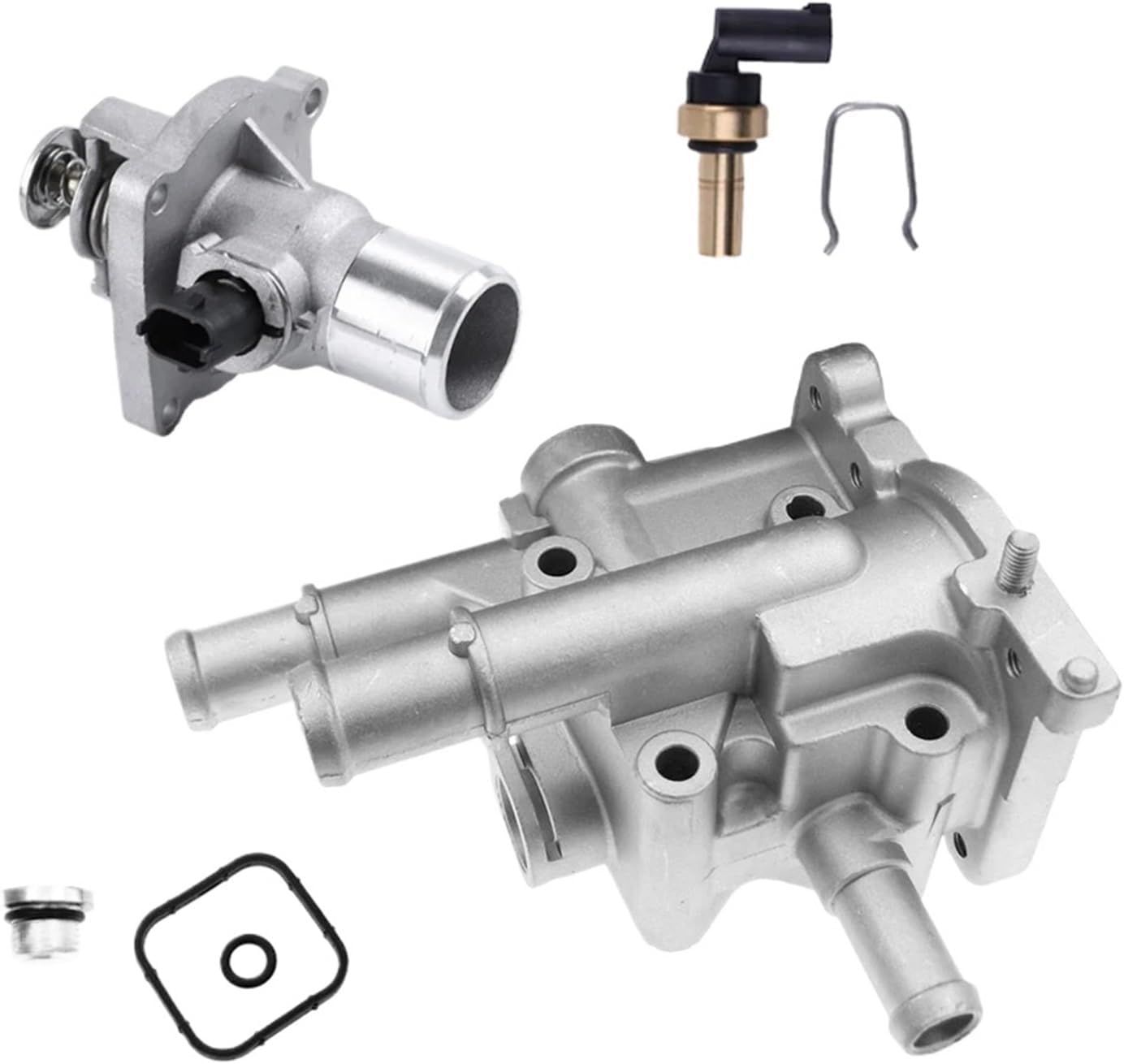 96984103 96817255 Engine Aluminum Cooling Thermostat Housing Cover Sensor(Combination2)