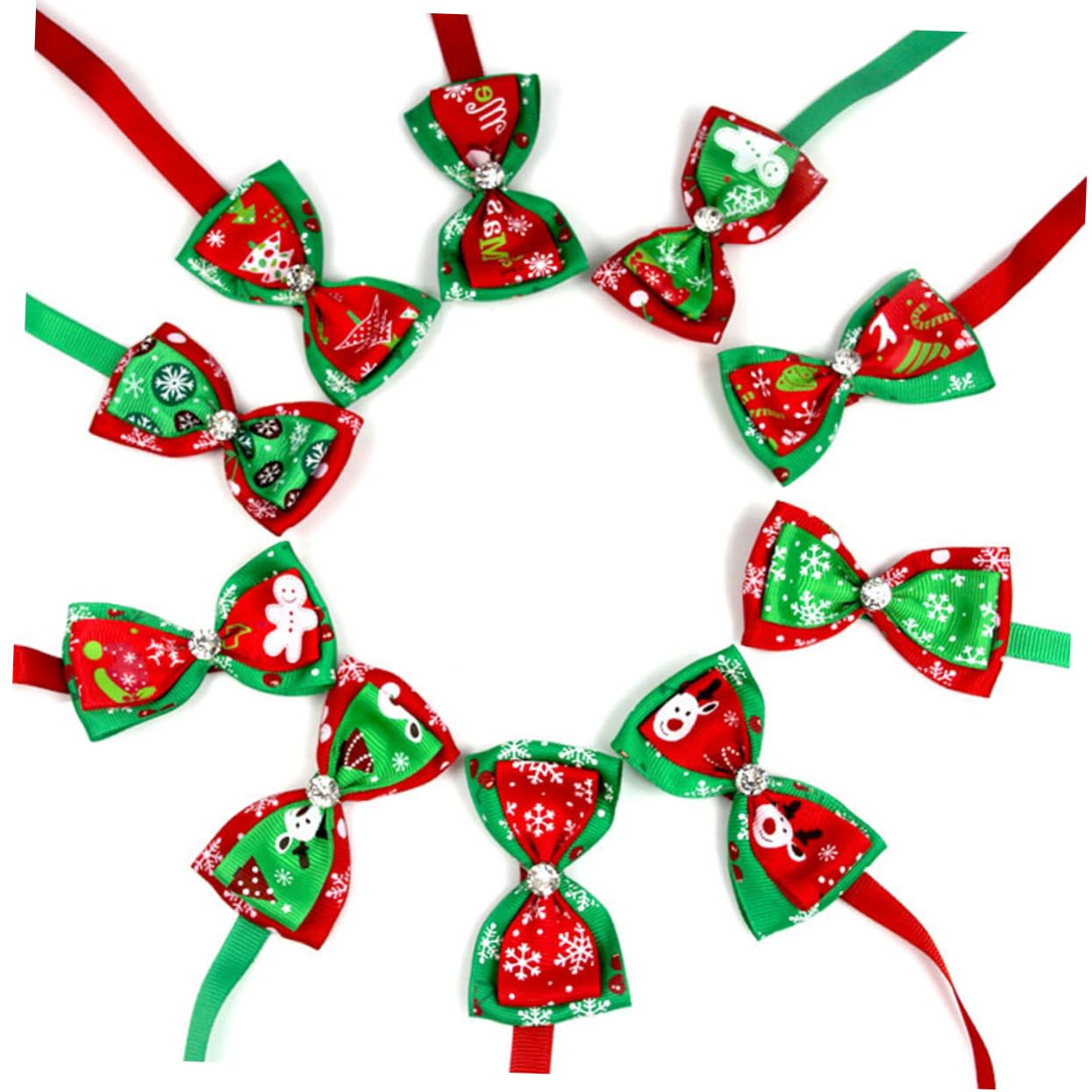 DOITOOL Adjustable Pet Neckties 15 Pack Dog Bow Ties Christmas Dog Collar Fashionable Pet Accessories, medium, braid, braid No Gemstone