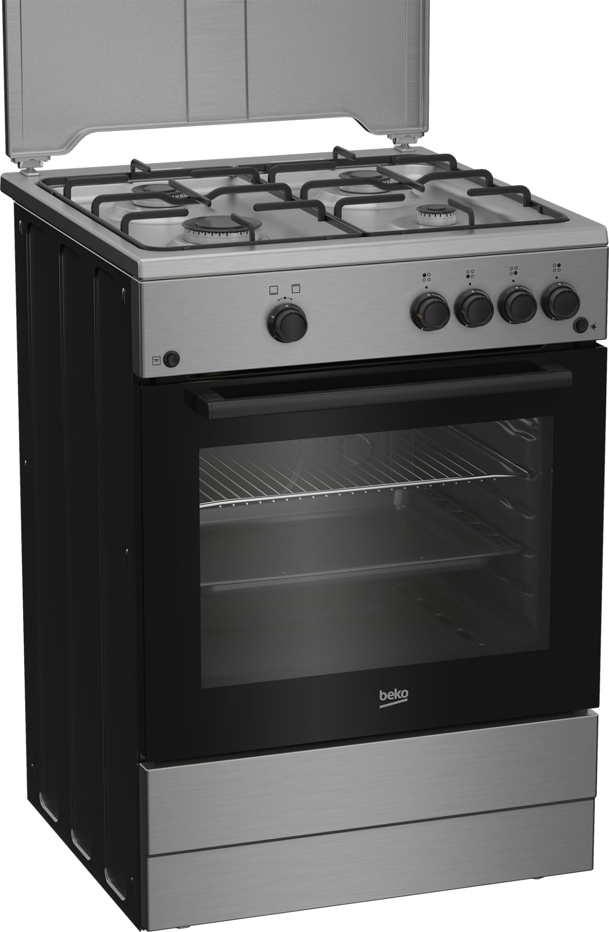 FBG62010DX - Cucina a gas con forno a gas, n° fuochi, 60x60 cm, colore inox/nero
