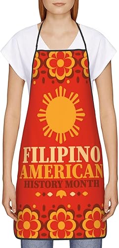 Delantal del Mes de la Herencia Americana Filipina para mujeres y hombres, para hornear a la parrilla, jardinería, cocina, aseo, barbacoa, cocina,