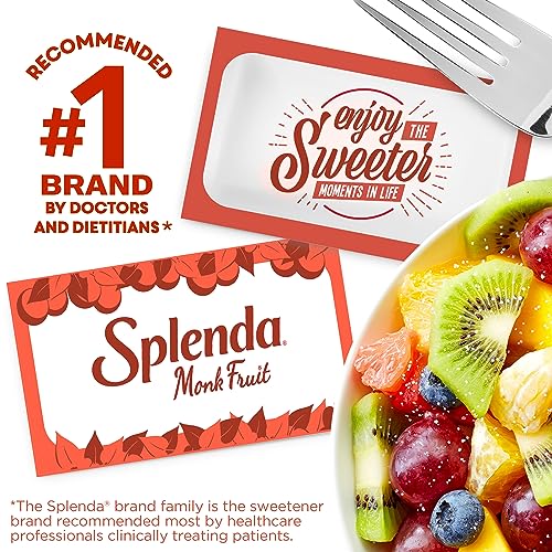 Image of SPLENDA Monk Fruit Zero Calorie Plant Based Sweetener, No Erythritol, Keto Sugar Substitute (80 Count)(Pack of 2)