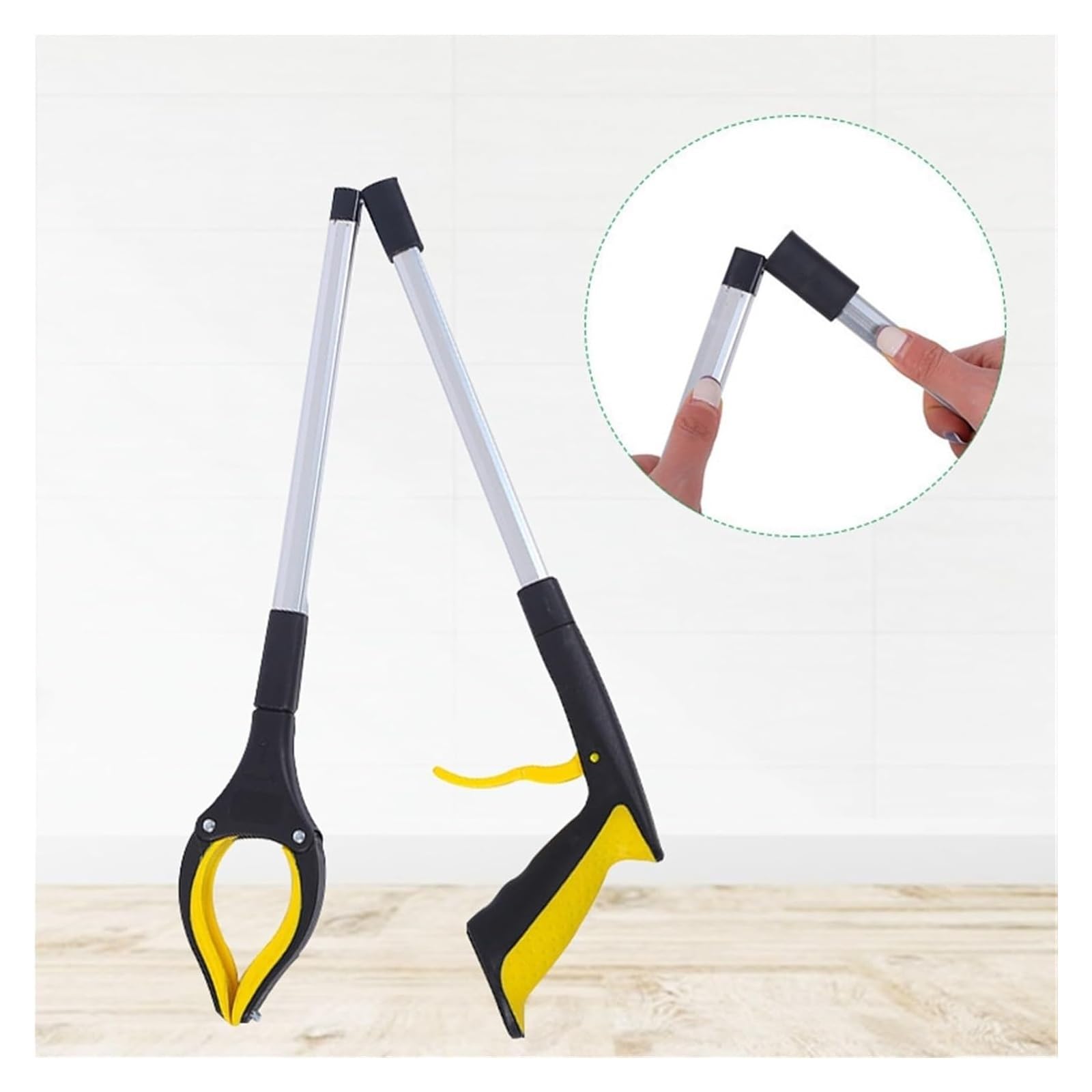 Pinza Recoge Objetos, Pinzas Extensibles, Herramienta de recogida de agarre plegable con mordaza giratoria y agarre magnético.(Red)