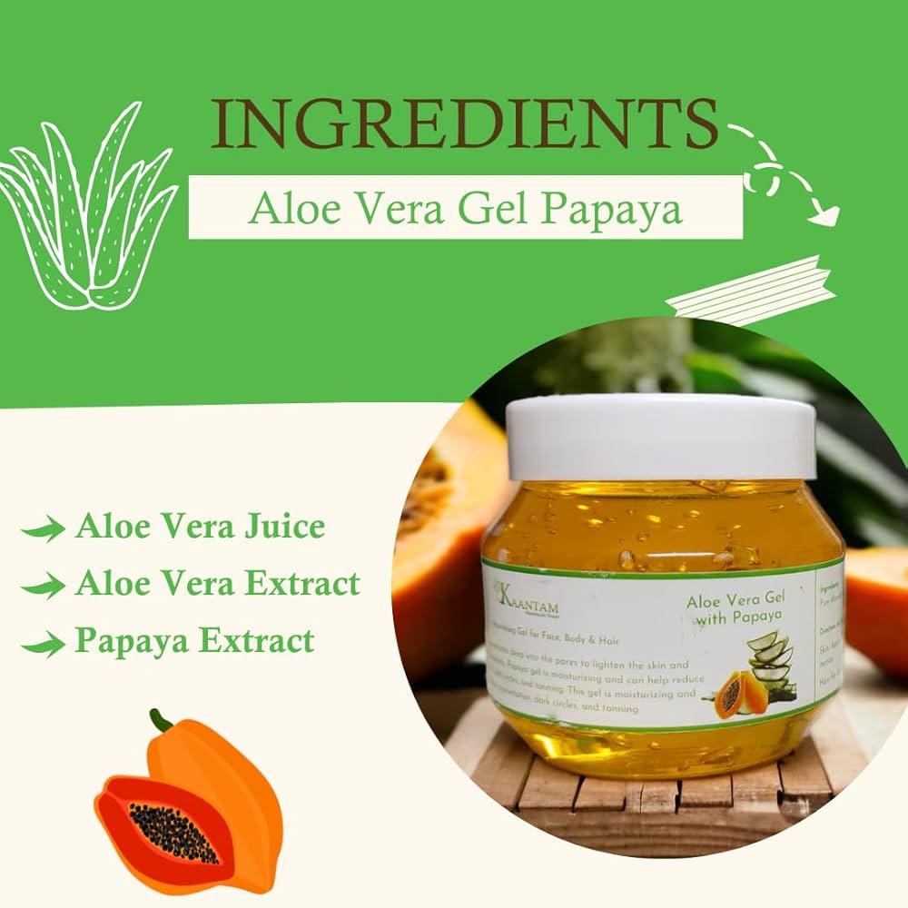 Kaantam Multipurpose Pure Aloe Vera Gel with Papaya Extract- Ideal