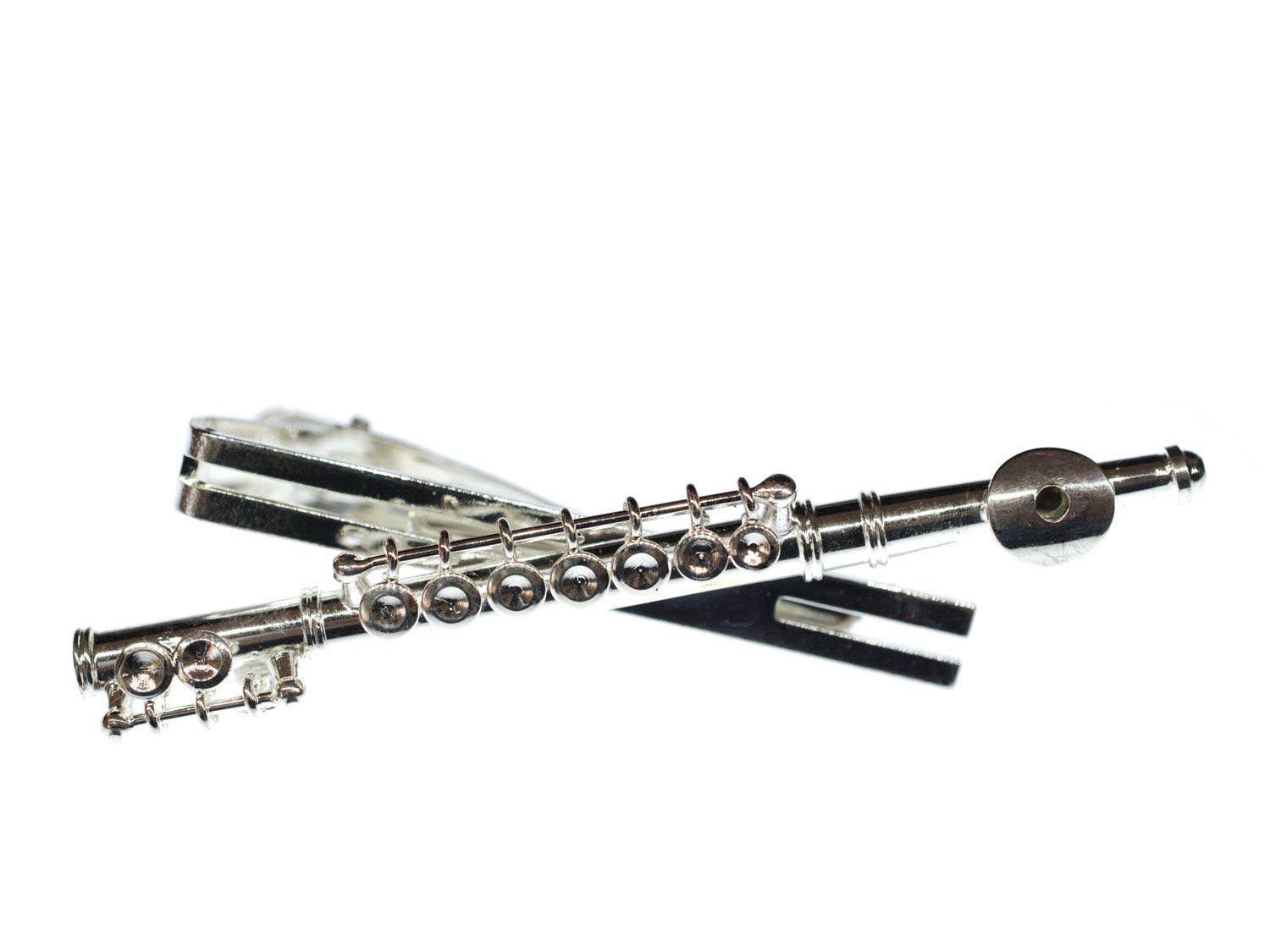 Miniblings Querflöte Krawattennadel Krawattenhalter Flötist Musik silber | Schmuckstück aus eigener Fertigung in Berlin, mit Herrenschmuck und Männerschmuck