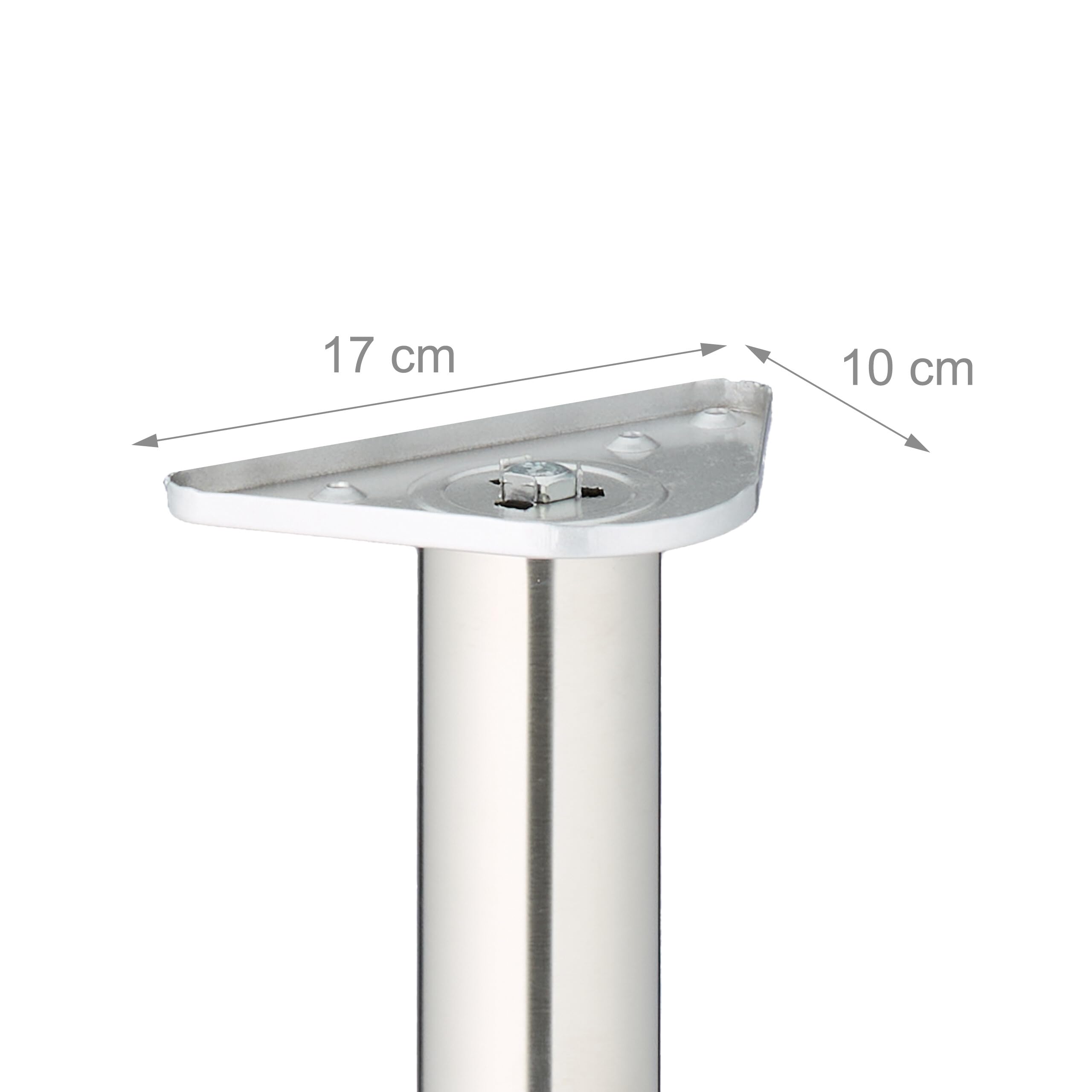 Relaxdays Patas para Mesa, Set de 4, 71x6 cm, Acero Inoxidable, Soportes Tablero Comedor, Escritorio, Regulables, Plata