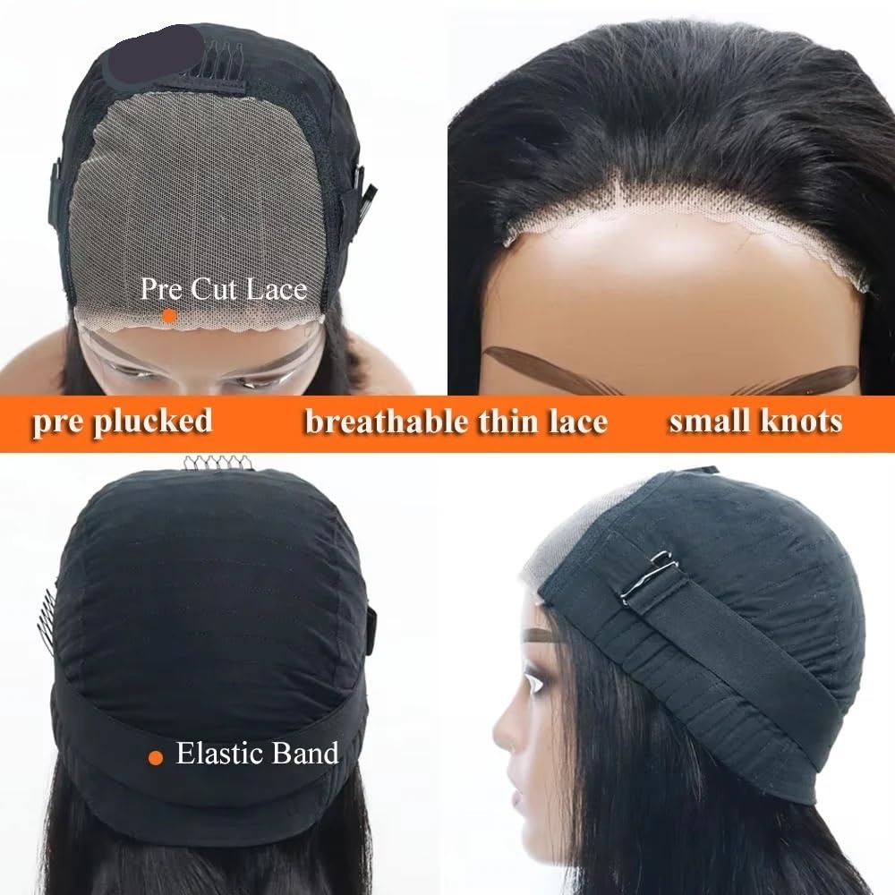 Mujer Peluca Bob sin cola, recta, de densidad 250, Wear and Go(12inches)