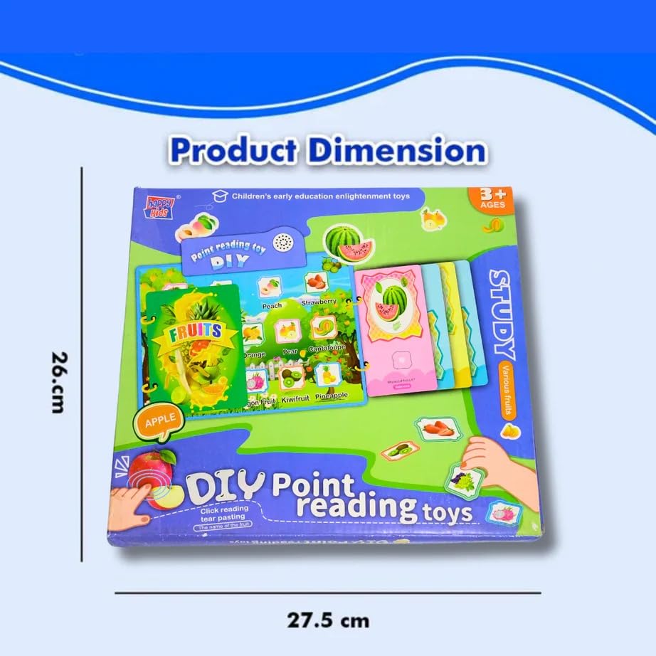 Image of Braintastic DIY Point Reading Toys for Kids | Interactive Talking Flash Cards | Early Learning Educational Toy for Toddlers (Fruits Theme) | 3+ Years