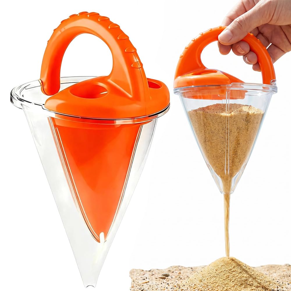 vrfvsdasAAS Beach toys, Drippy Sand Castle Maker Toys, Funnel Beach Toy for and Water Mixing(Orange)