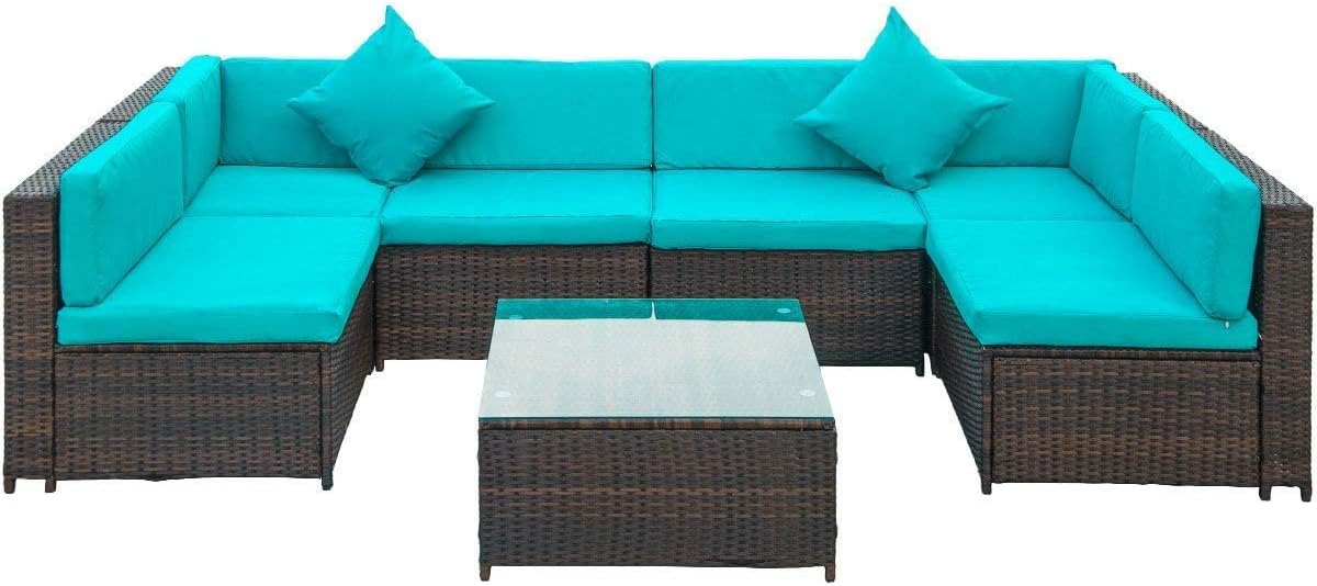 Monto 7 Pieces Patio Furniture Set Outdoor PE Rattan