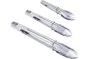 Stainless Steel Kitchen Cooking & Salad Tongs Set