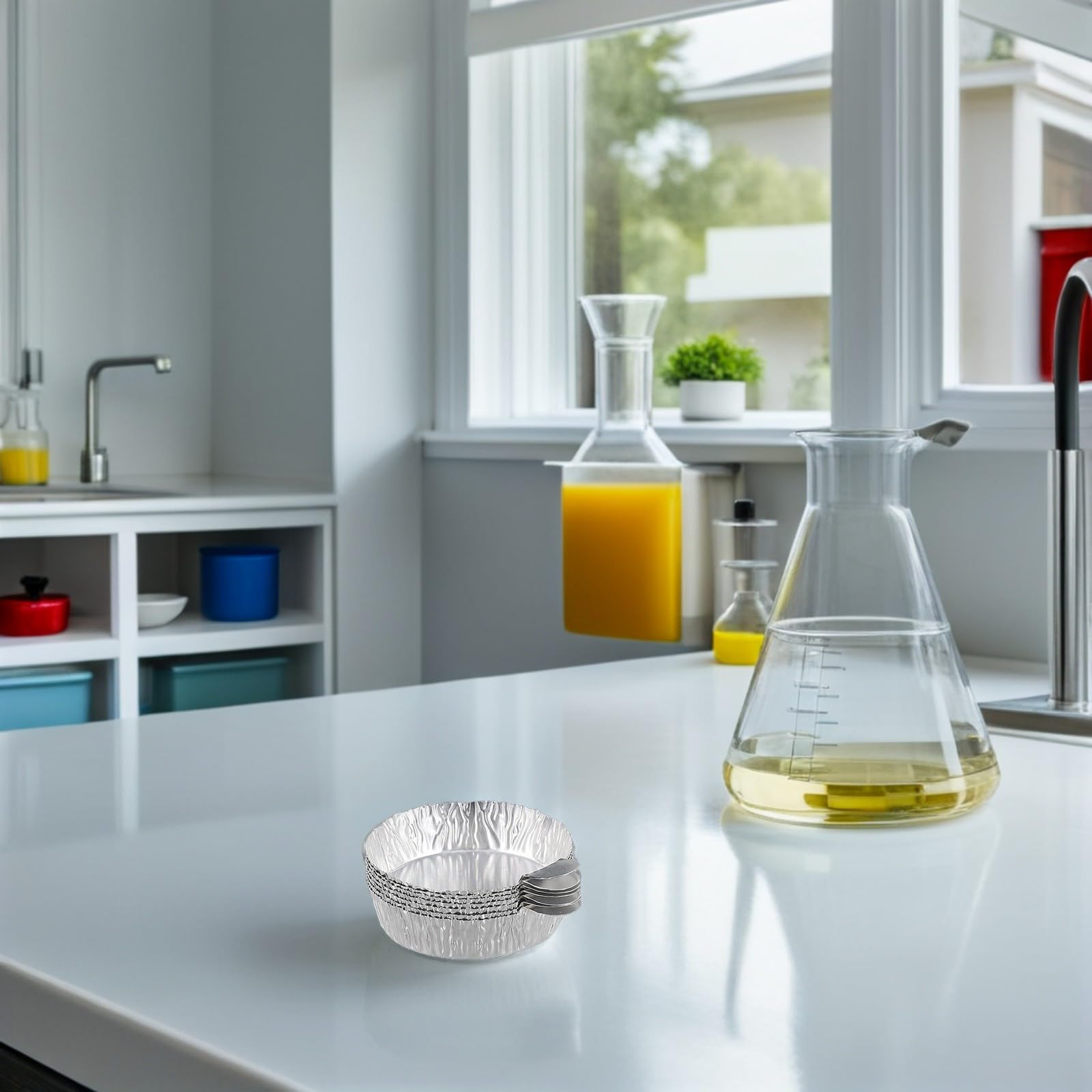Vassoi in alluminio, 50 pezzi, 30 ml, usa e getta, con materiale resistente al calore, per campioni di laboratorio e analisi termiche, impilabili e facili da pulire