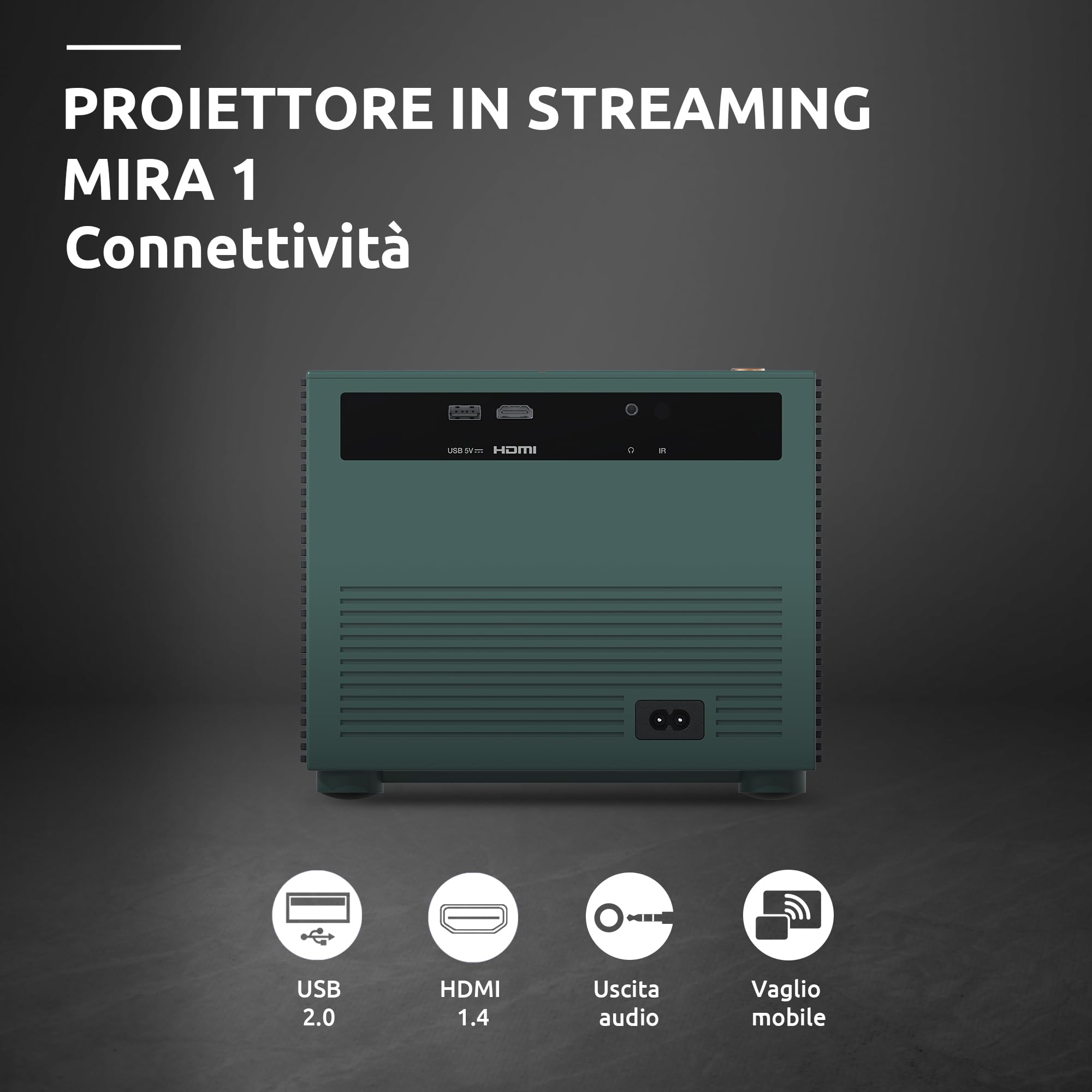 Strong MIRA1 Video Proiettore Smart Ufficiale Google TV 1080P Con Supporto 4K, Auto Focus & Keystone, Wifi Bluetooth Portatile Proiettore Esterno Per Ios/Android/Home Cinema